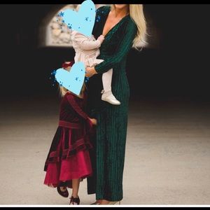 Badgley Mischka Green Velvet dress size 4